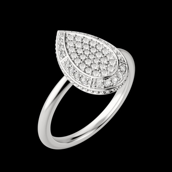 Pear Pavé Ring - Picture 4 of 9